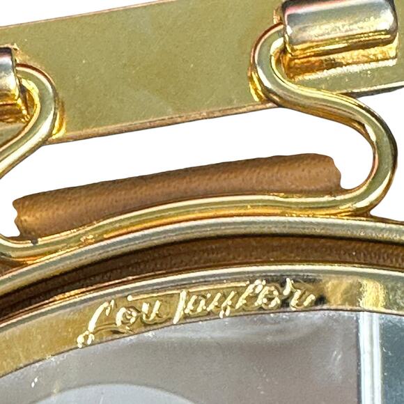 Vintage Lou Taylor Black Purse Handbag Made in Italy with Gold Hardware - Picture 12 of 16